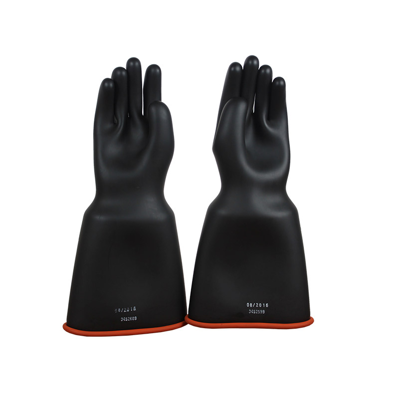 黑橘色絕緣手套2級鍾型款